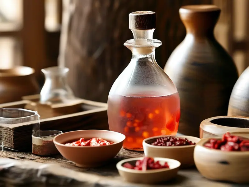 鹿血泡酒制作材料与步骤示意图