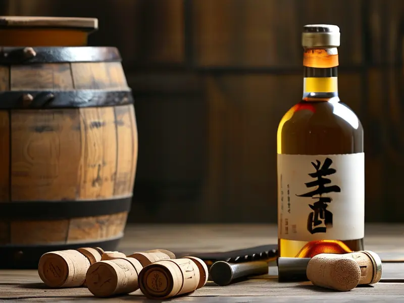 优质白酒与封酒坛搭配展示