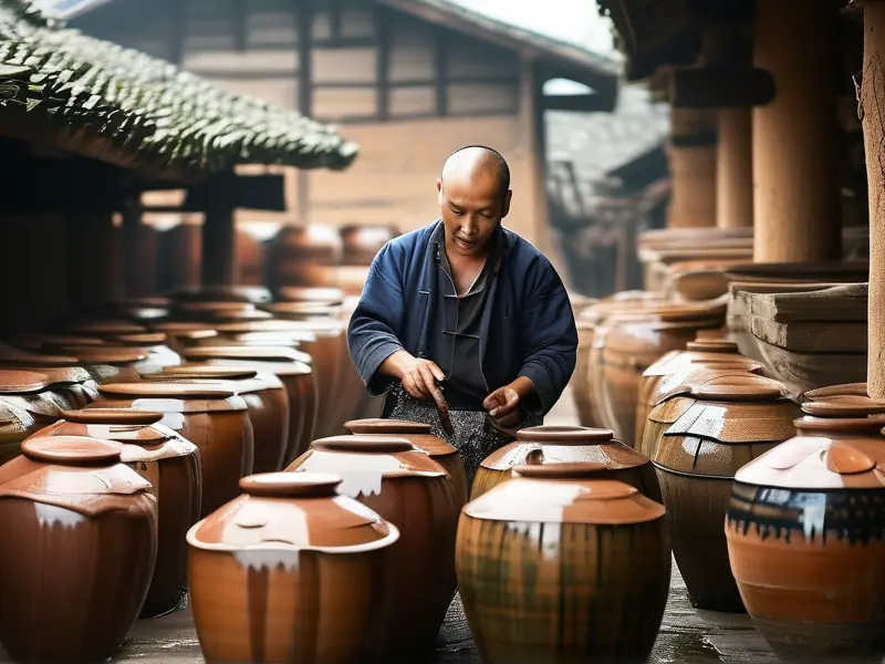四川古法酿酒传统工艺现场展示