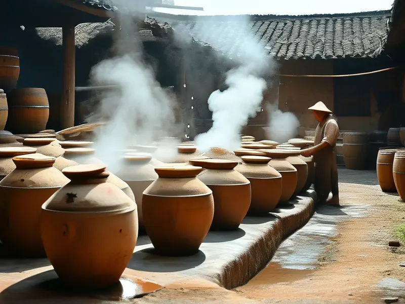 传统土烧酒蒸馏工艺实拍图