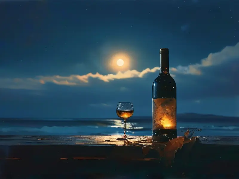 我独自晚风作酒的意境图