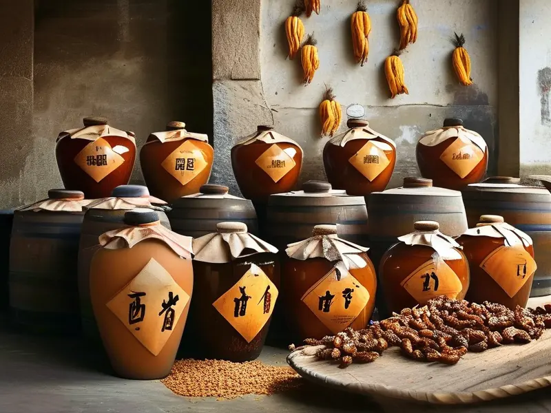 正宗陈皮酒制作材料及工具展示