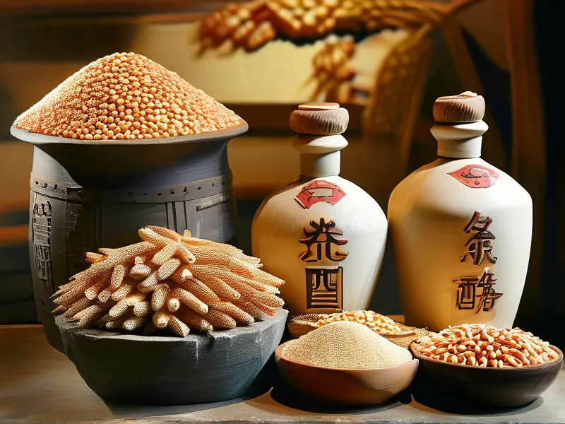 二粮酒酿造原料与工艺流程图