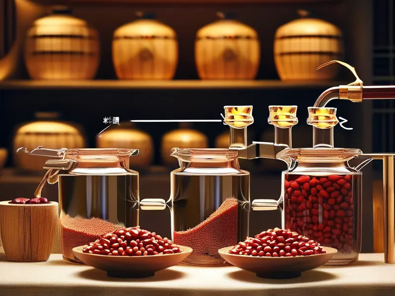 红豆酿酒工艺流程实拍图