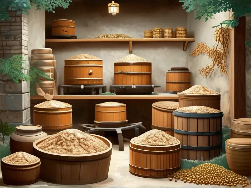 传统绿豆烧酒制作工艺流程实拍图