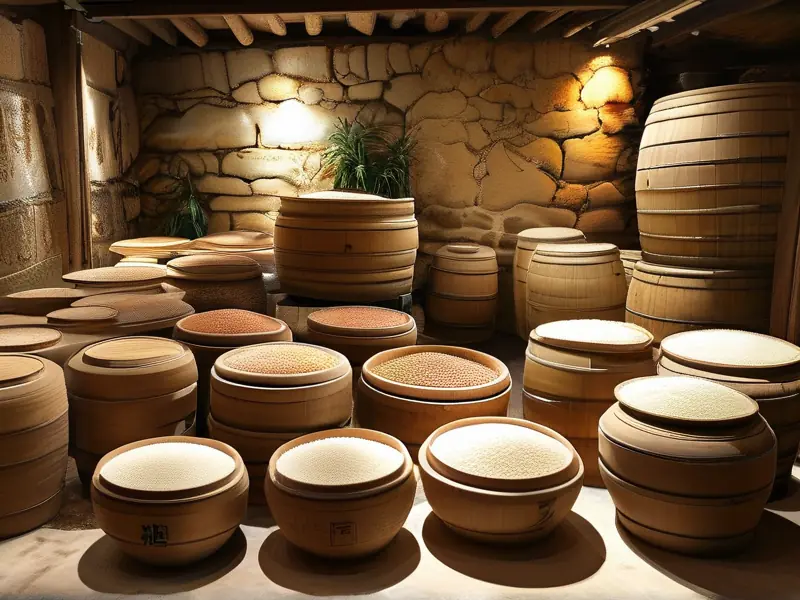 米酒酿制过程展示图