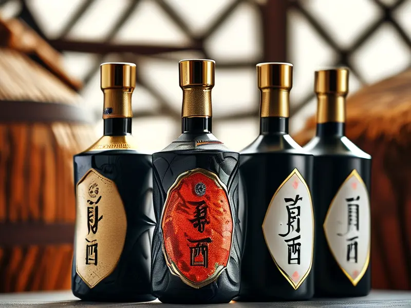 坤沙工艺酿造的高端白酒展示