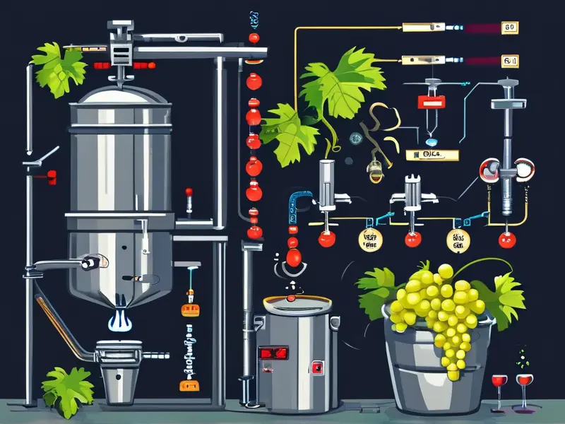 葡萄酒发酵工艺流程示意图