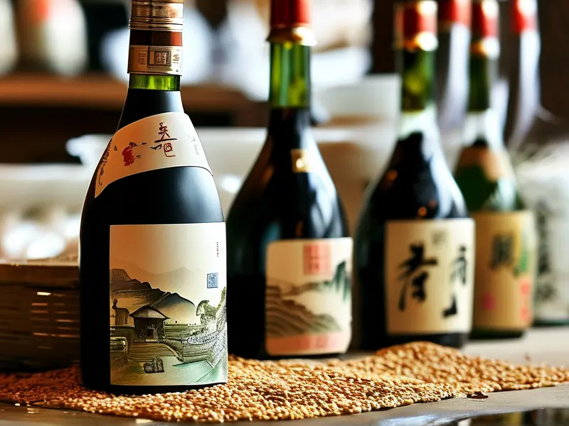 青岸台酒产品与纯粮酿造原料展示