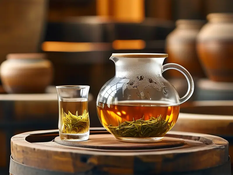 茶酒分层发酵过程实拍图