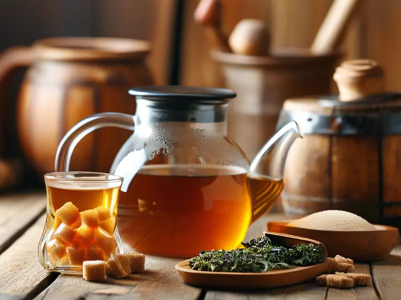 茶酒制作原料与发酵过程展示