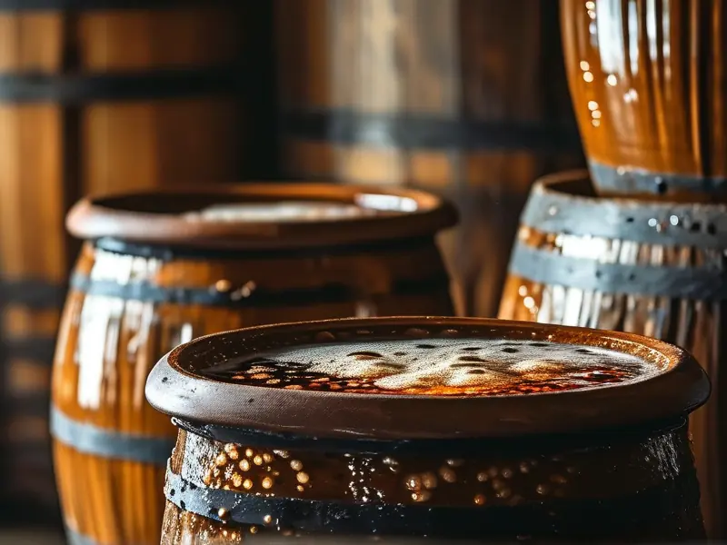 传统陶缸酿酒设备实际操作场景