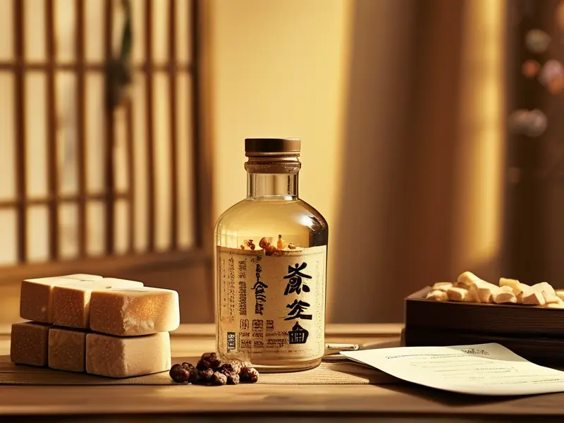 阿胶与白酒泡制材料展示