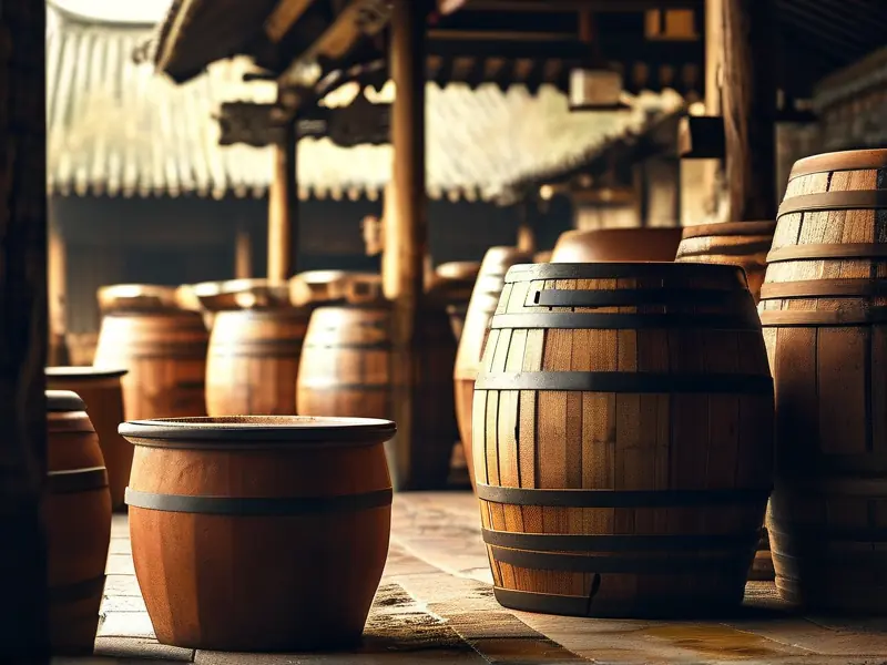 古法酿酒传统器皿展示图
