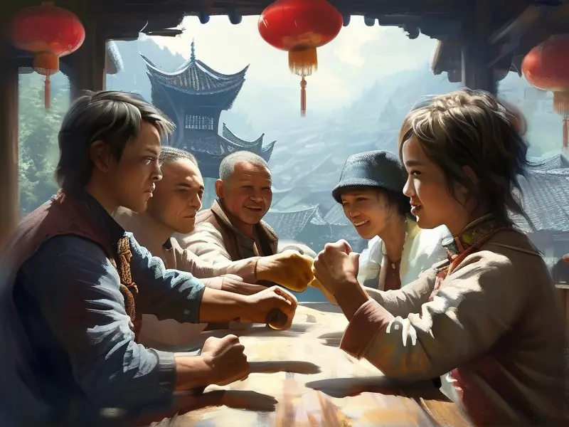 贵州传统酒拳游戏现场教学
