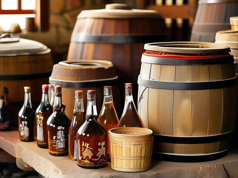 家庭酿白酒的原料和发酵过程示意图