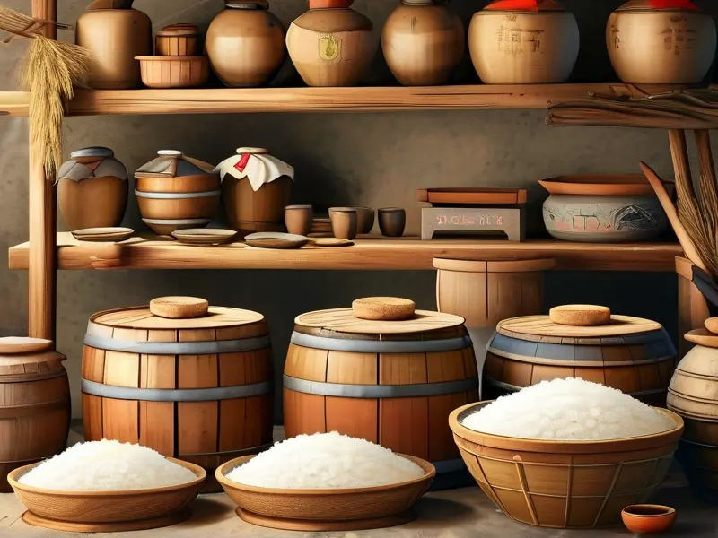 糯米酒传统酿造过程展示