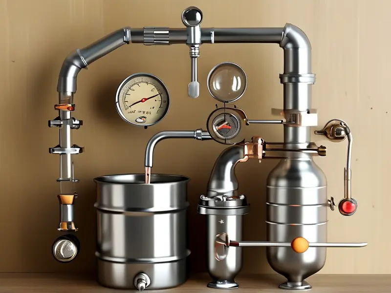 自制家庭酿酒设备核心组件组装示意图