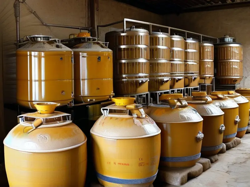 传统黄酒酿造过程展示