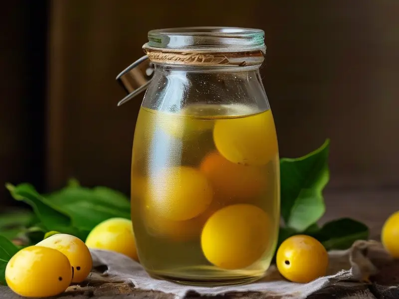 黄梅泡酒的制作过程展示