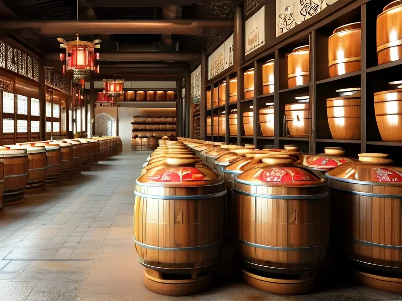 中国传统酿酒场景展示
