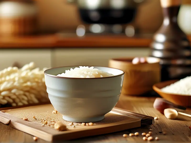 香甜米酒与制作原料展示