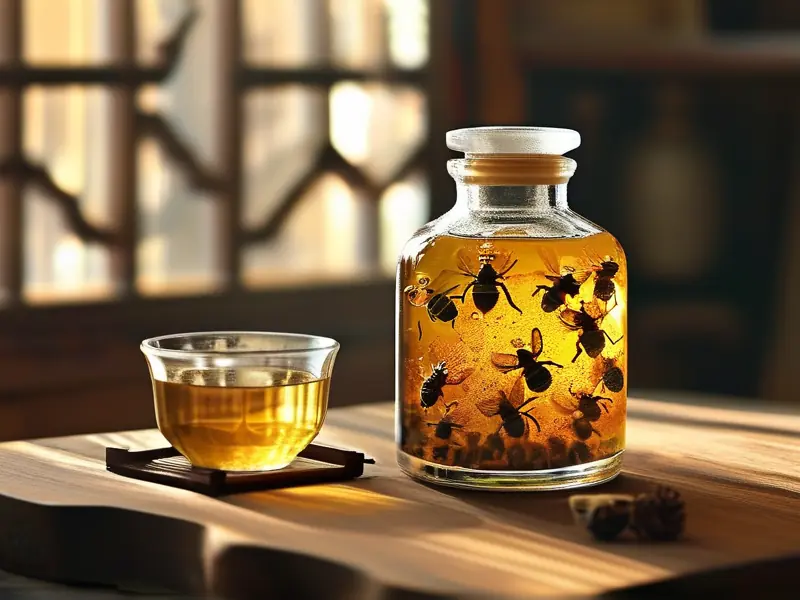 传统黄蜂泡酒制作过程展示