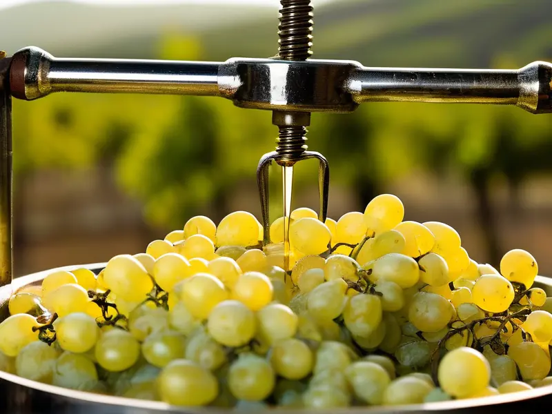 白葡萄压榨过程展示