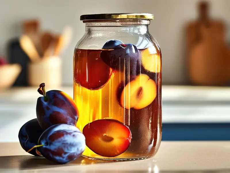 家庭自制发酵李子酒制作过程实拍图