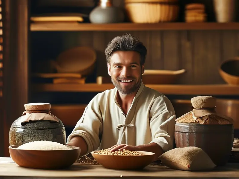 传统米酒制作过程实拍图