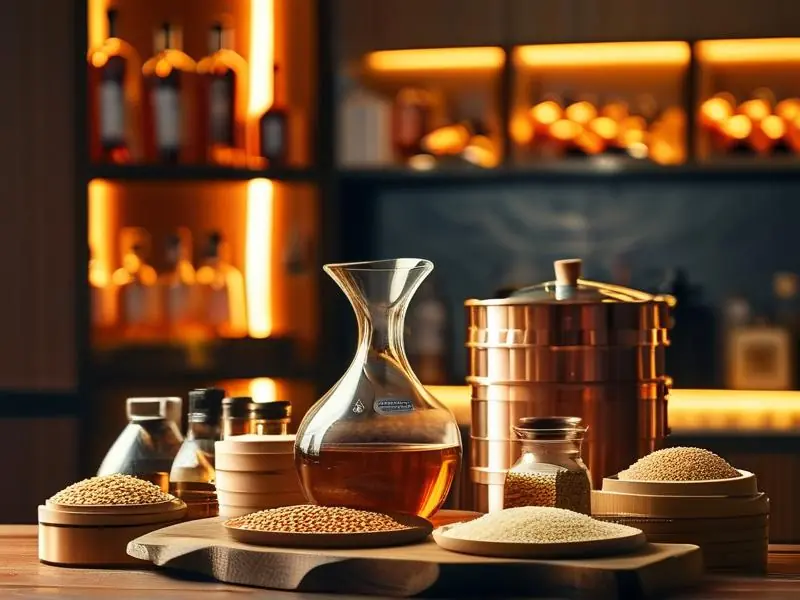 家庭蒸馏酒制作设备与原料展示