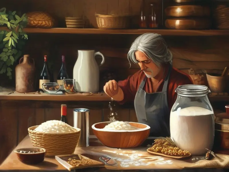 酿酒师制作甜酒曲的步骤展示