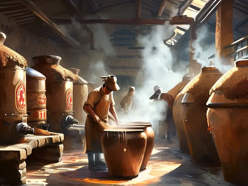传统酱香酒酿造工艺现场