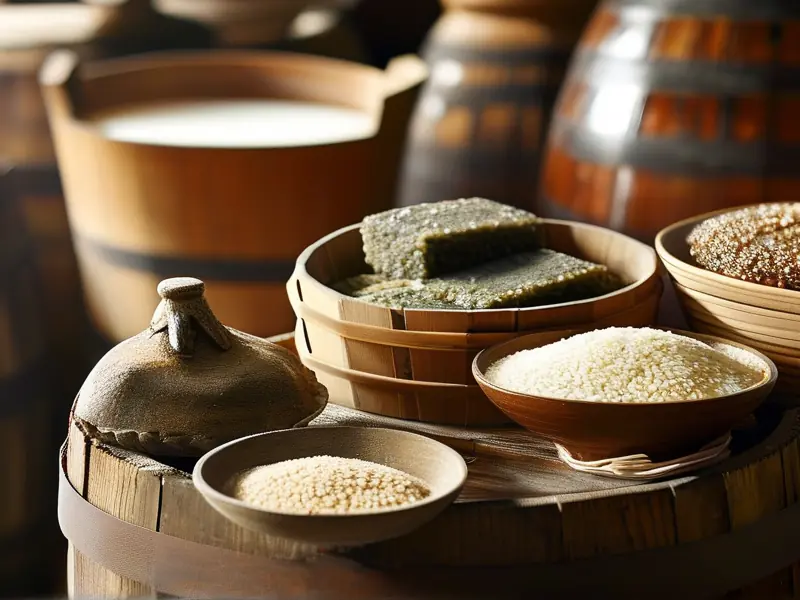 传统米酒曲原料配比展示图