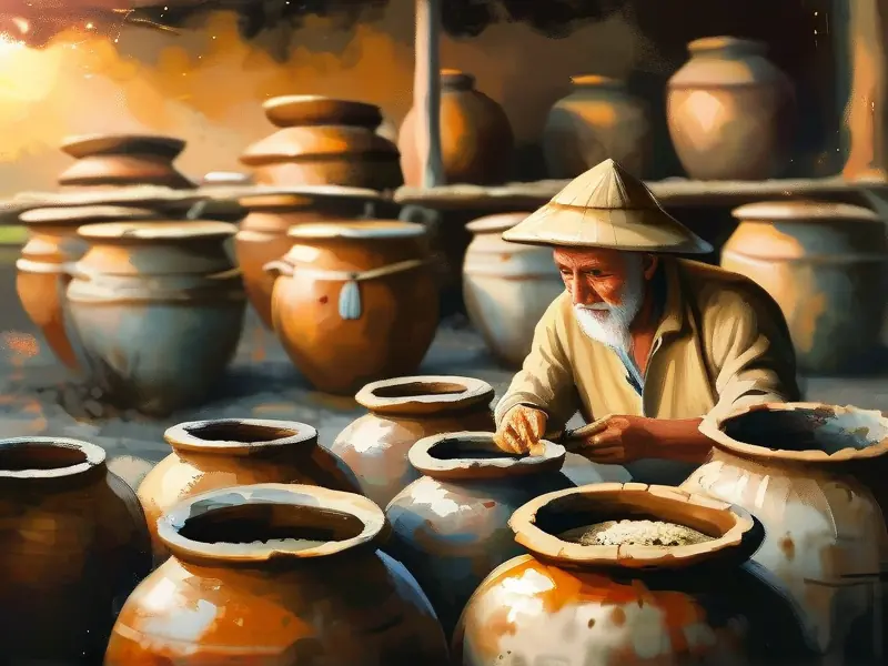 农村传统粮食酒酿造过程实拍