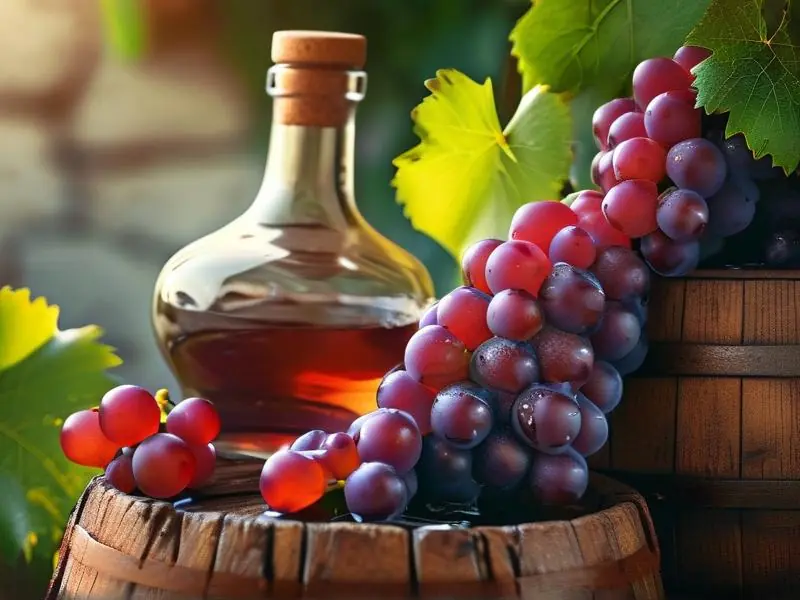 家庭自酿葡萄酒的葡萄和酿酒工具