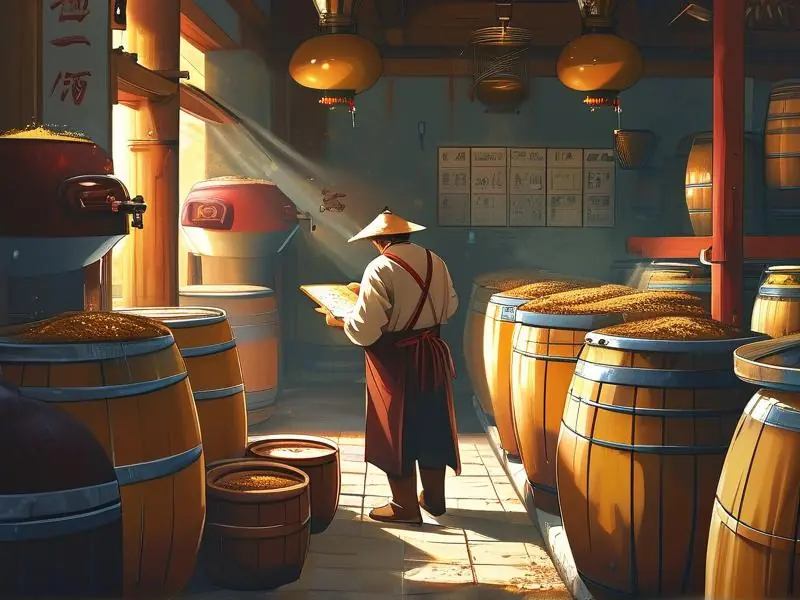 酿酒师查看黄历选择本月酿酒好日子